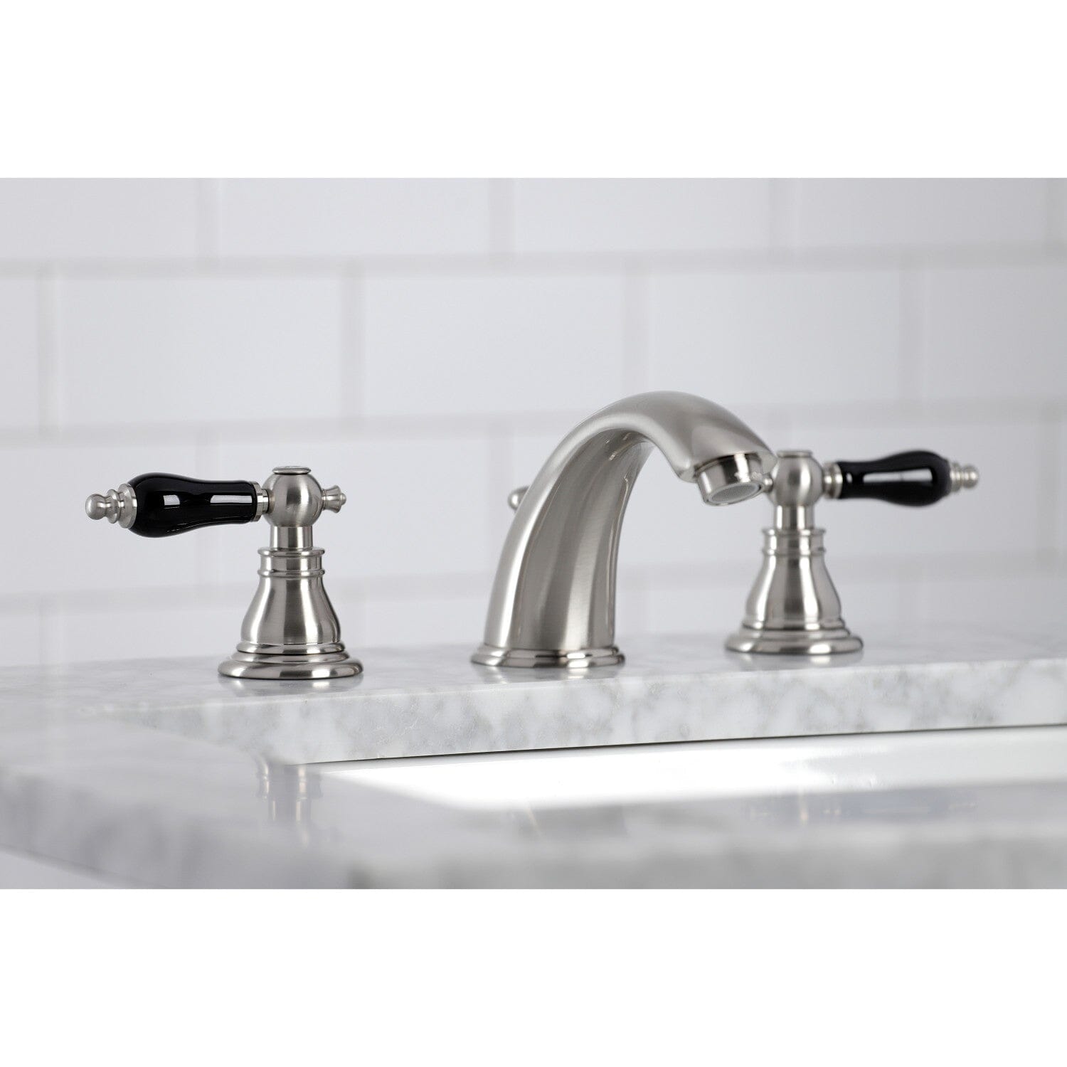 Duchess Two-Handle 3-Hole Widespread Bathroom Faucet with Pop-Up Drain - Brushed Nickel Deck Mount Sink Faucet for Bathroom Vanity & Powder Room