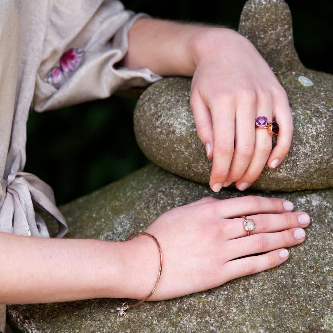 Elegant Purple Amethyst Cocktail Ring in Sterling Silver - Perfect for Evening Parties & Special Occasions