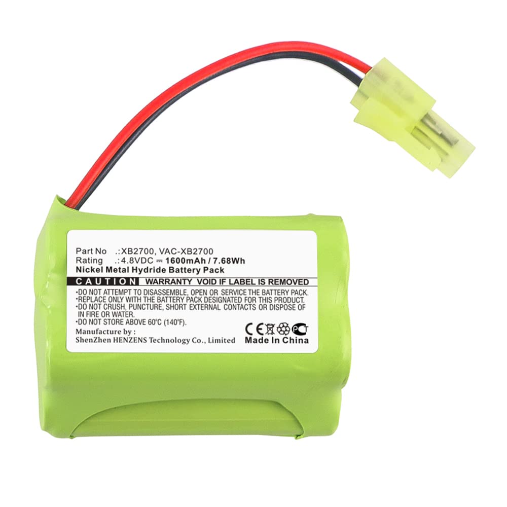 Synergy Digital Replacement Vacuum Cleaner Battery for Shark XB2700 - Ni-MH 4.8V 1600mAh | Compatible with Shark Cordless Vacuums | Perfect for Home Cleaning, Car Detailing & Pet Hair Removal