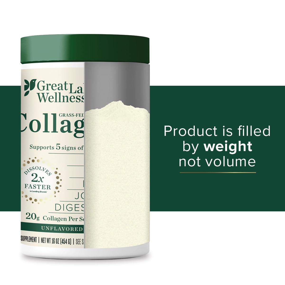 Great Lakes Wellness Hydrolyzed Collagen Peptides Powder - Unflavored, Non-GMO, Keto & Kosher Certified - Supports Skin, Hair, Nails, Joints & Digestion - Quick Dissolve Formula - 16oz (2 Pack) - Perfect for Smoothies, Coffee & Baking Recipes