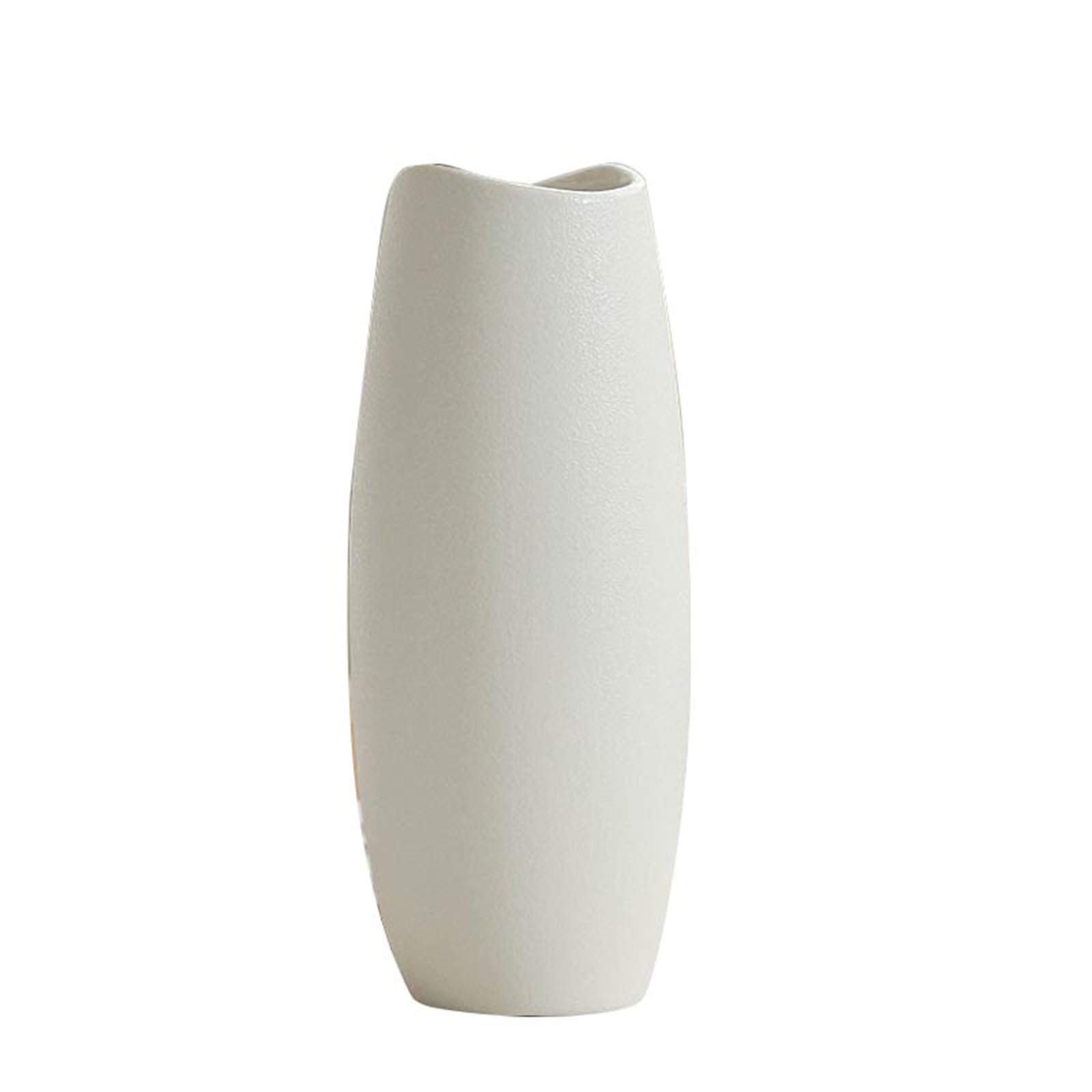 White Ceramic Vase for Home Decor - 10.5