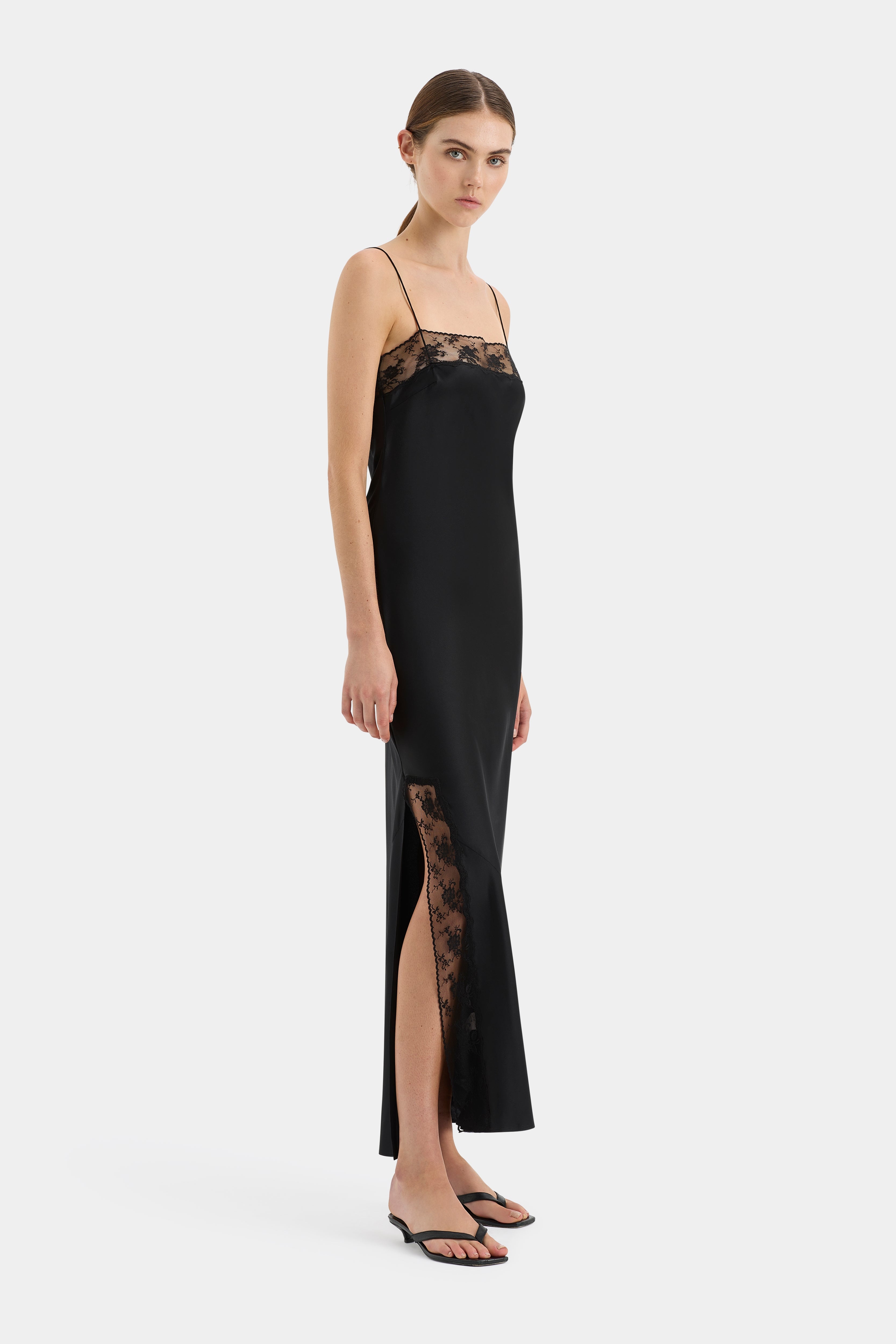 Black Aries Lace Slip - Elegant Lingerie for Women | Perfect for Sleepwear, Bridal & Special Occasions