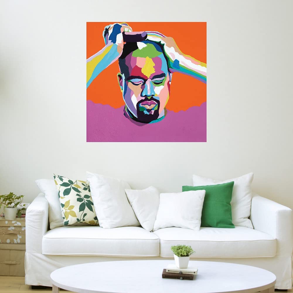 Vakseen Modern Canvas Wall Art - 22x22 Inch Kanye Inspired Fine Art Print for Living Room, Bedroom & Office - Ready to Hang Home Decor for Bathroom, Kitchen, Bar & Guest Room - Perfect for Gifts & Contemporary Interior Design