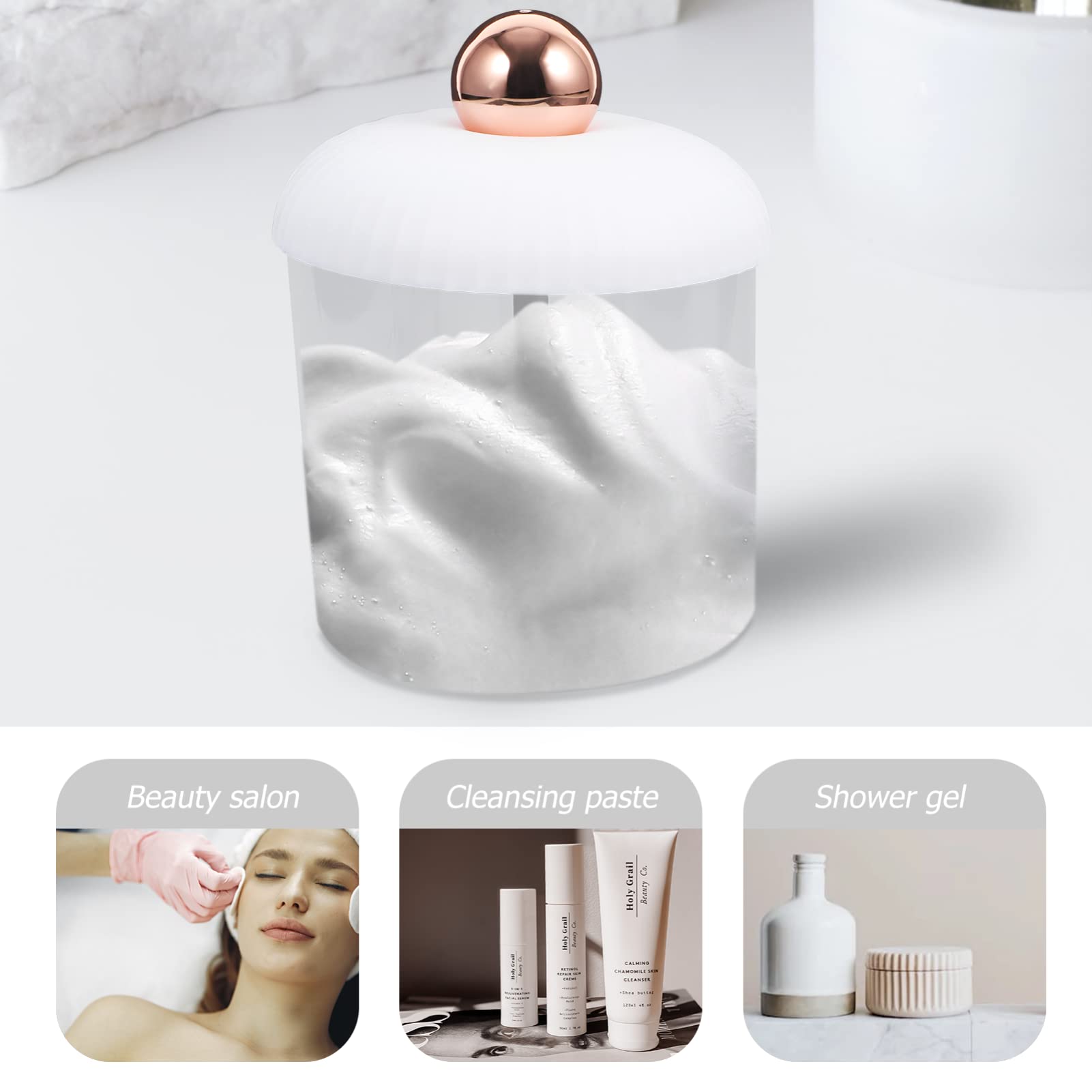 FRCOLOR Bubble Bottle for Face Wash - Foaming Facial Cleanser & Skincare Tool - Whip Lather Maker Cup for Deep Cleansing | Perfect for Daily Skincare Routine & Spa Treatments