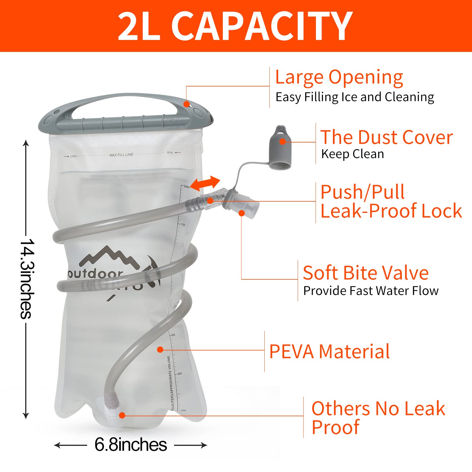Lightweight Hydration Pack Backpack with 2L Leakproof Bladder - Running & Hiking Water Vest for Men & Women - Perfect for Outdoor Activities, Trail Running, Cycling & Camping