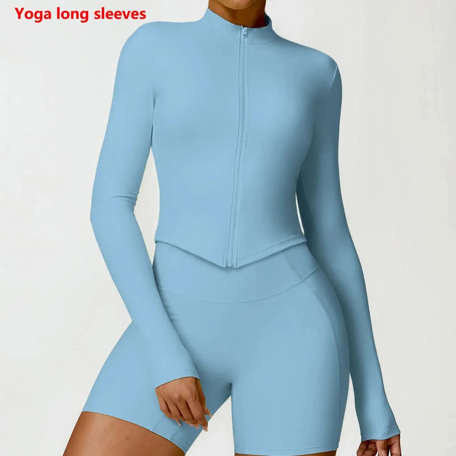 Women's Long Sleeve Yoga Top - Breathable Workout Shirt with Zipper Jacket for Gym, Running & Cycling | Push Up Sportswear for Women | Perfect for Yoga, Fitness Training & Outdoor Activities