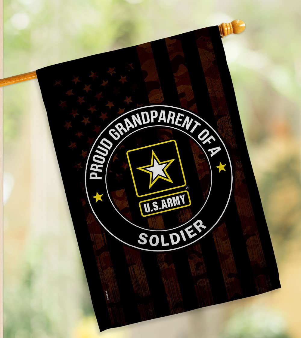 Proud US Military Grandparent Army House Flag Set - Double-Sided Armed Forces Rangers Banner for Veterans & Retirees | Made in USA | Perfect for Garden, Yard & Patriotic Home Decor