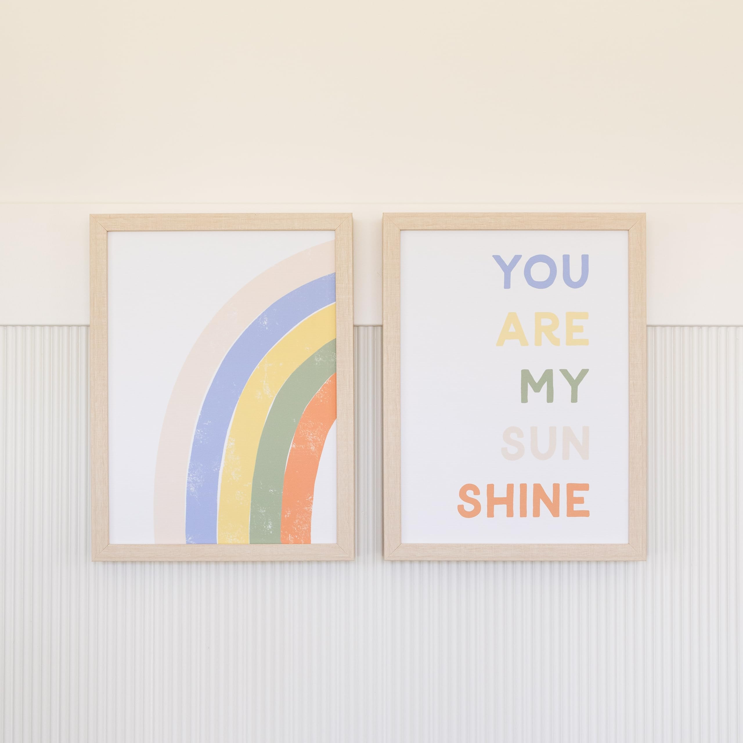 Petal Lane Sunshine Nursery Wall Art - Framed Canvas for Baby Room Decor - 12 Cute Designs for Boys & Girls - Playroom Wall Decor - Perfect for Nursery, Kids Bedroom & Daycare Center