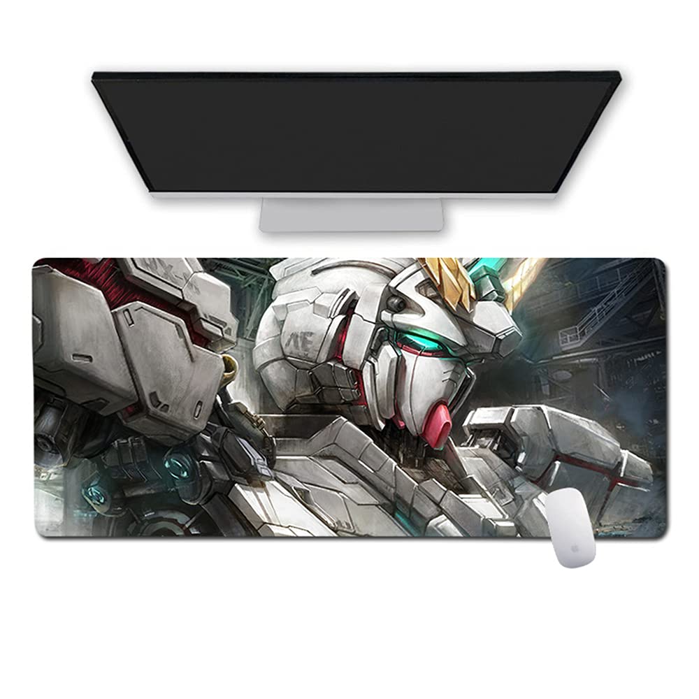 Qiqioog Creative Anti-Dirty Work Desk Mat - Mobile Suit Gundam Series Mouse Pad - Extra Large Thickened Gaming Mouse Pad - Waterproof Non-Slip Keyboard Mat for Office, Gaming & Home Use