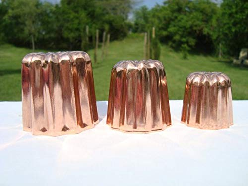 6-Pack Mini Copper Canele Molds 1.5 Inch - Authentic Bordeaux French Pastry Baking Tins | Perfect for Home Bakers & Professional Chefs