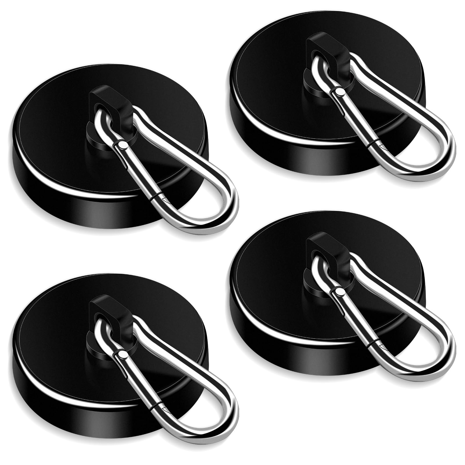 DIYMAG Black Magnetic Hooks - 200LB Heavy Duty Neodymium Magnet Hooks for Home, Office, Locker, Refrigerator, Cruise & Travel - 4 Pack - Perfect for Hanging Coats, Keys, Tools & Decor
