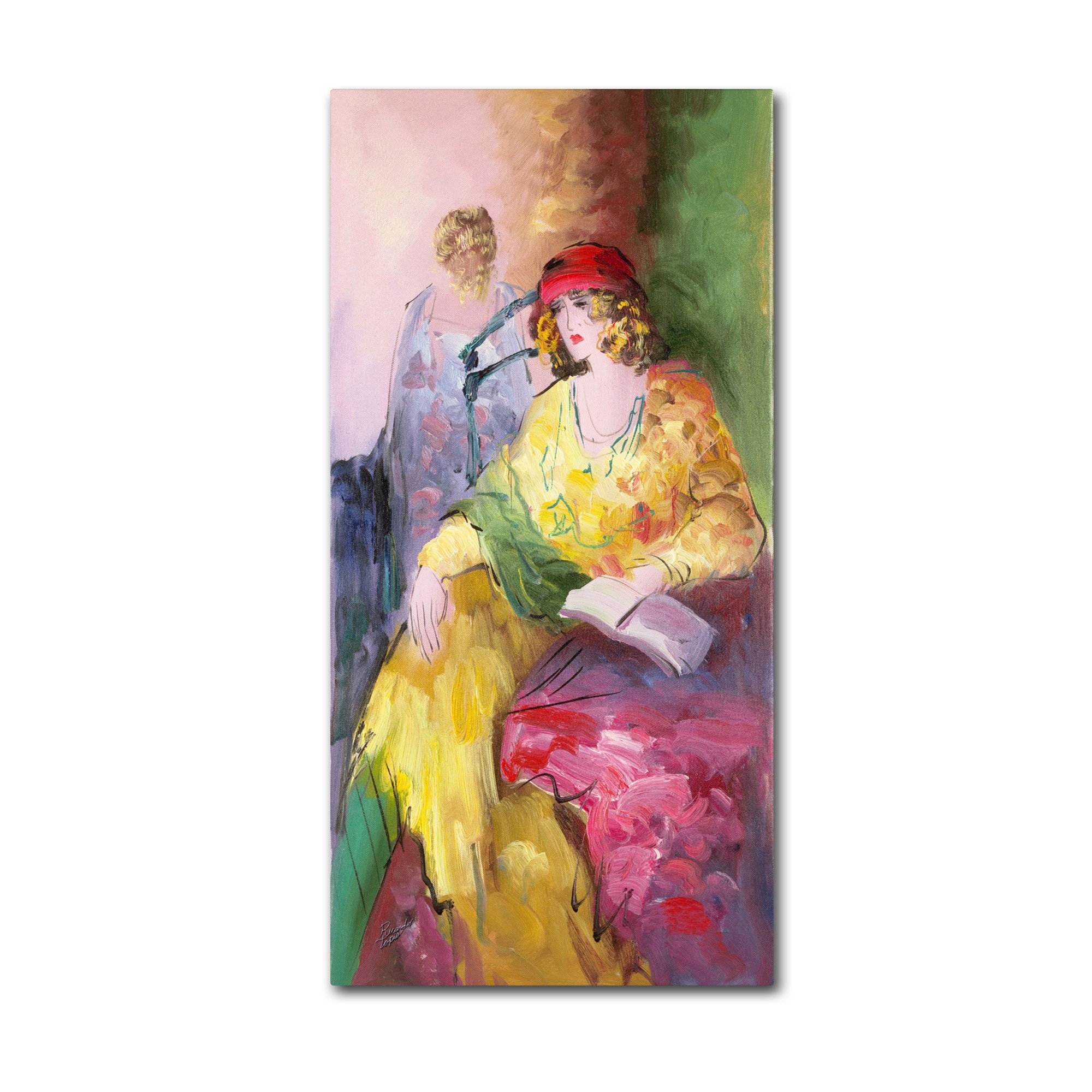 Trademark Fine Art Reading Book by Rosario Tapia - Premium Canvas Wall Art Decor, 24x47 Inches - Perfect for Living Room, Bedroom & Office Decor