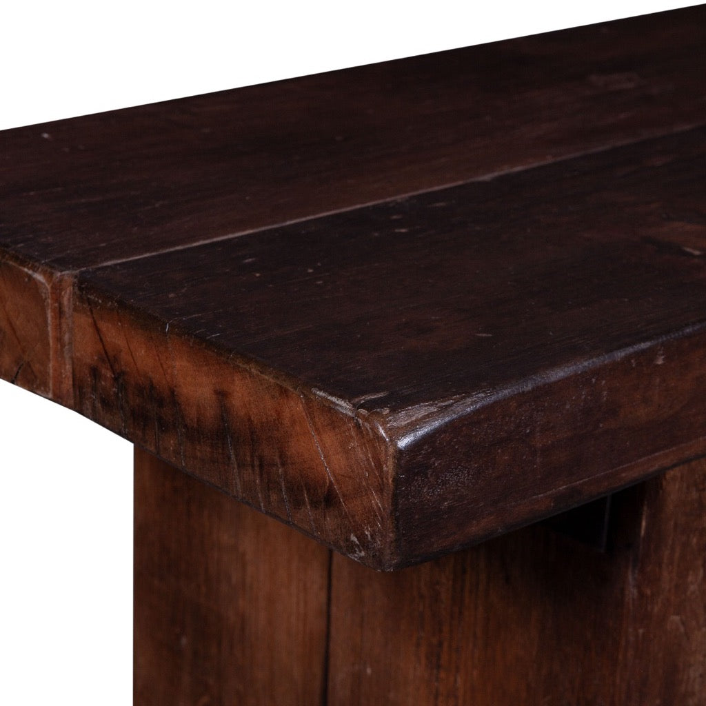 Rustic Barnwood Dining Bench - Jacobean 80