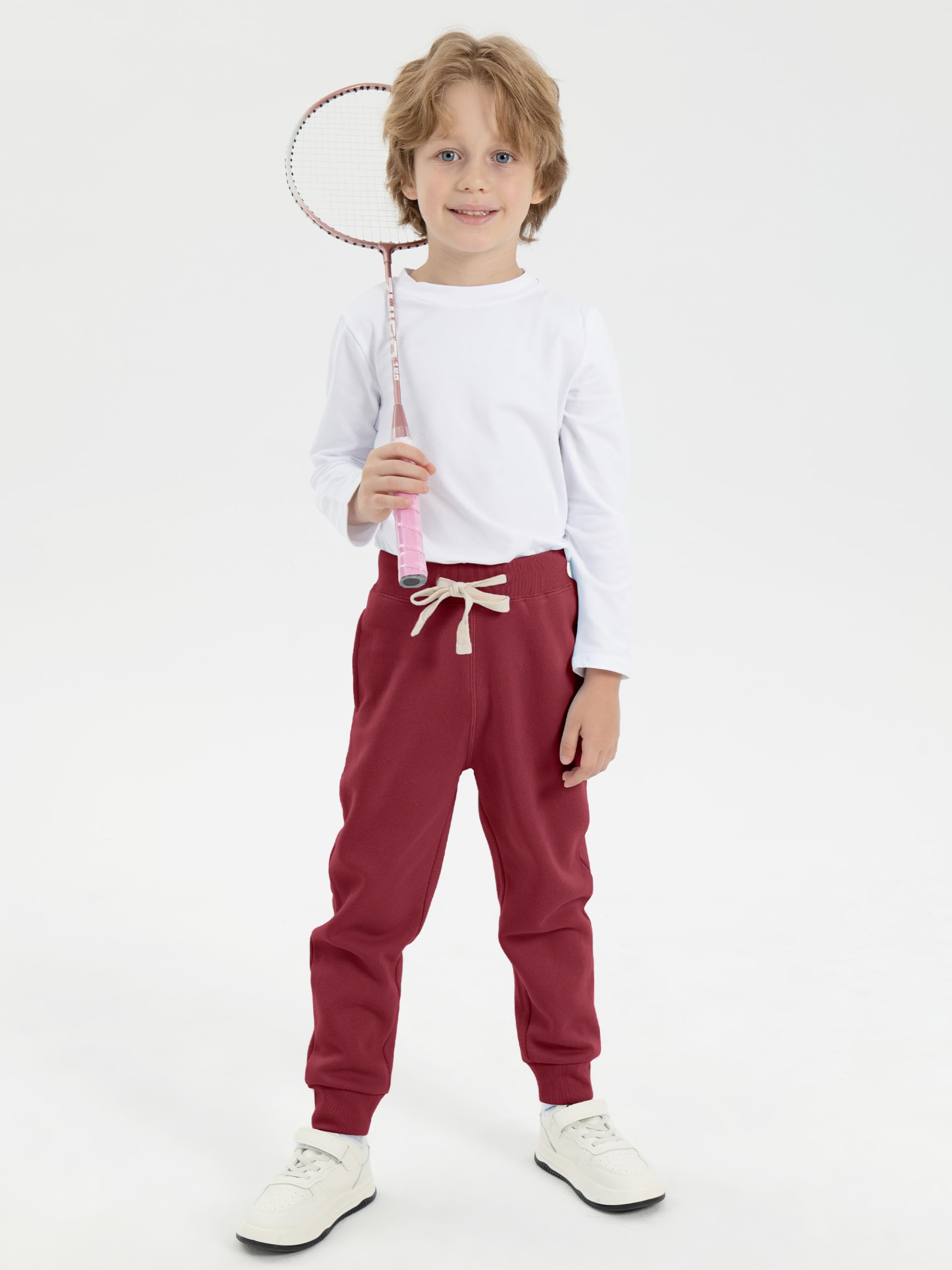Resinta Baby and Toddler Boys Cotton Fleece Jogger Sweatpants - Soft Winter Pull-On Pants with Pockets & Drawstring for Active Play, Outdoor Adventures & Cozy Lounging