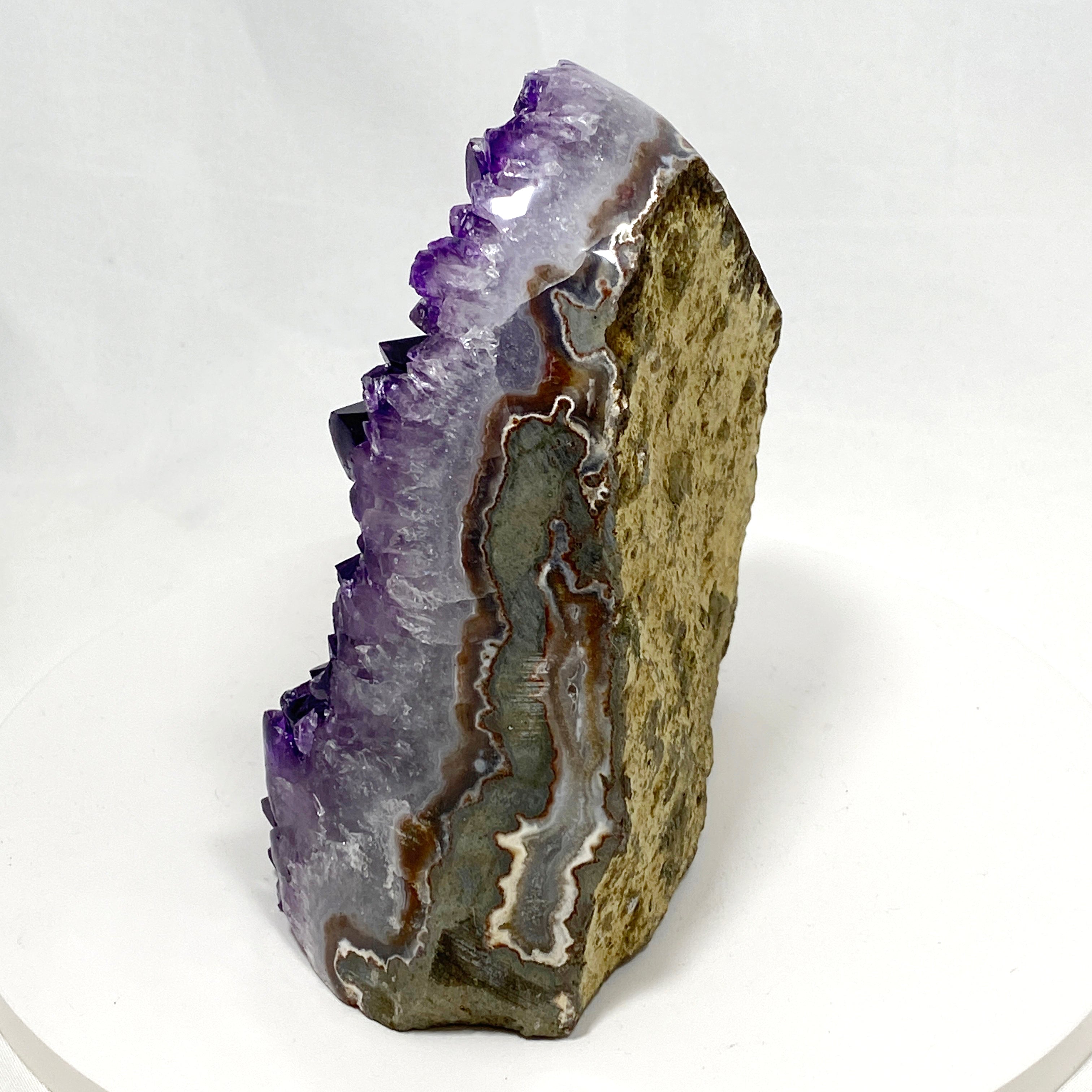 Premium Amethyst Cluster Geode Cut Base - Natural Uruguay A-Grade Amethyst Crystal for Home Decor, Meditation & Healing - AMCB 10