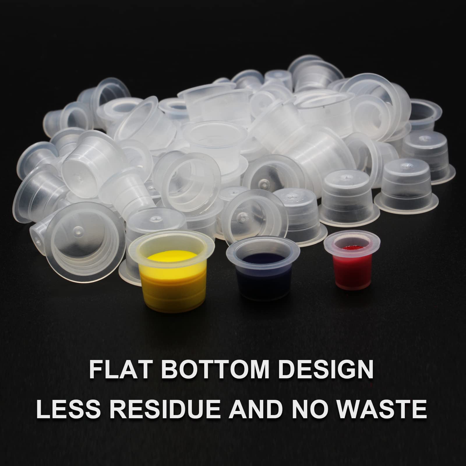 Autdor 1000pcs Disposable Tattoo Ink Cups - Medium Size Clear Pigment Caps for Microblading, Permanent Makeup & Tattoo Supplies | Perfect for Professional Artists & Tattoo Studios