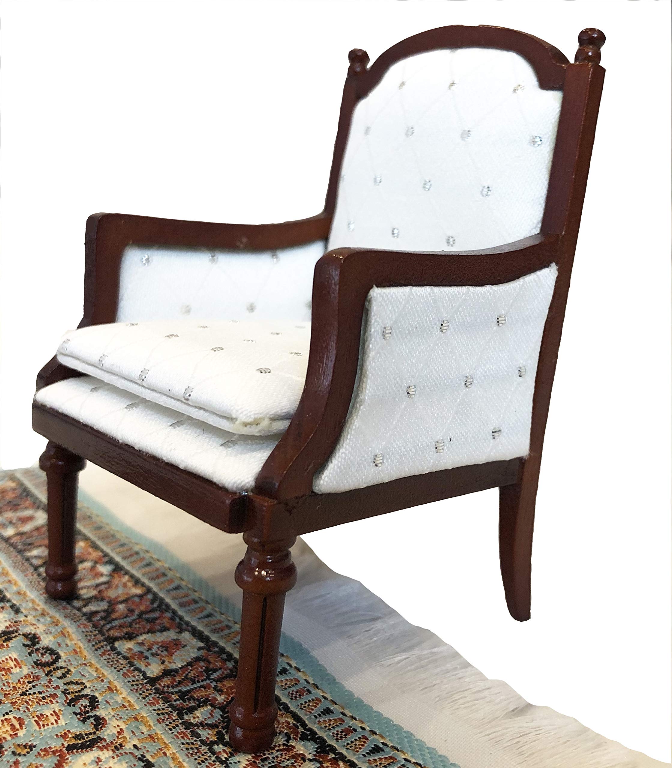Miniature Wooden Dollhouse Armchairs Set of 2 - 3 to 6 Inch Doll Furniture for Dining & Lounge Areas - Perfect for Dollhouse Decor, Playrooms & Collectible Displays