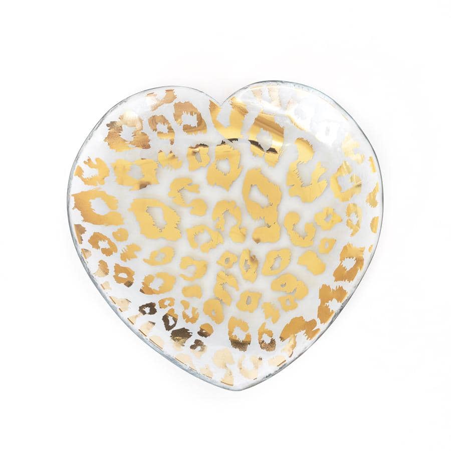 Cheetah Heart Plate 7 - Stylish Animal Print Ceramic Dinner Plate for Home Decor & Dining - Perfect for Valentine's Day, Anniversary Gifts, and Romantic Dinner Settings