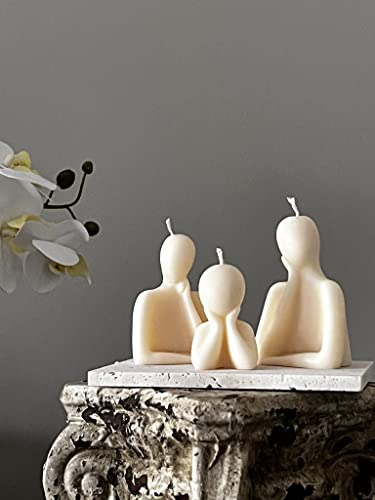 Custom Family Candle Set - Parents with Child Shaped Soy Wax Candles - Natural Home Decor Gift for Housewarming, Anniversary & Family Celebrations - Perfect for Living Room, Bedroom & Gift Giving