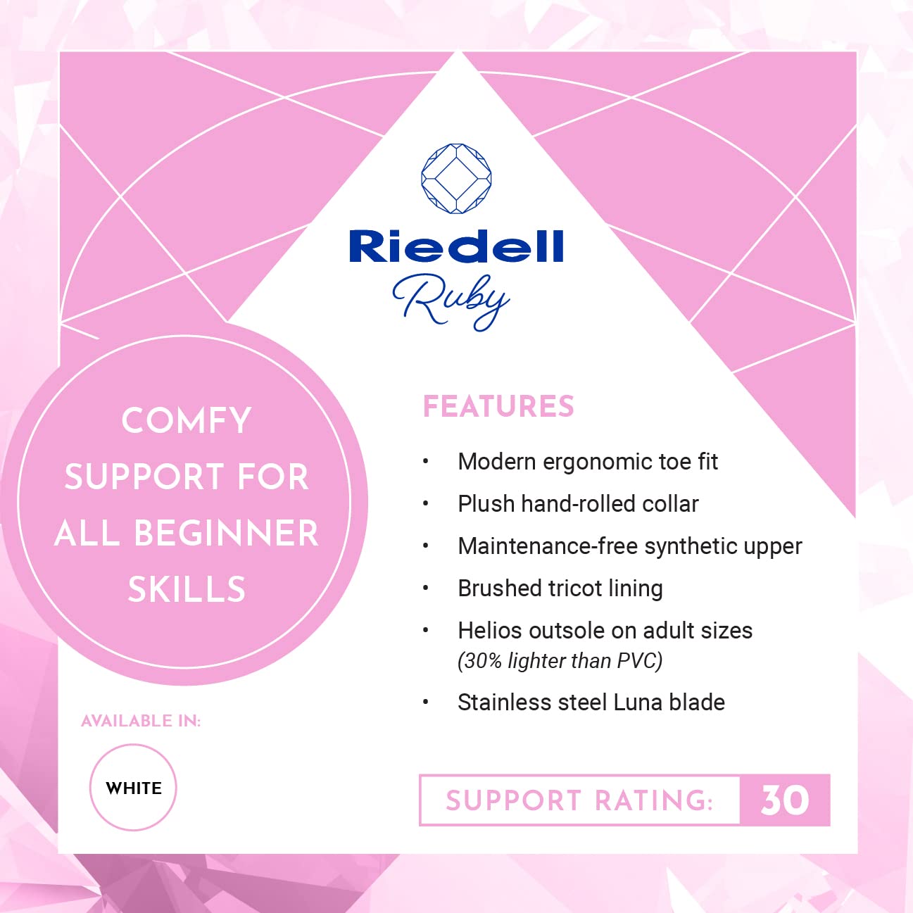 Riedell Ruby Ice Skates for Adults - Recreational Figure Skates for Beginners & Casual Skating - Perfect for Ice Rinks, Outdoor Ponds & Winter Sports