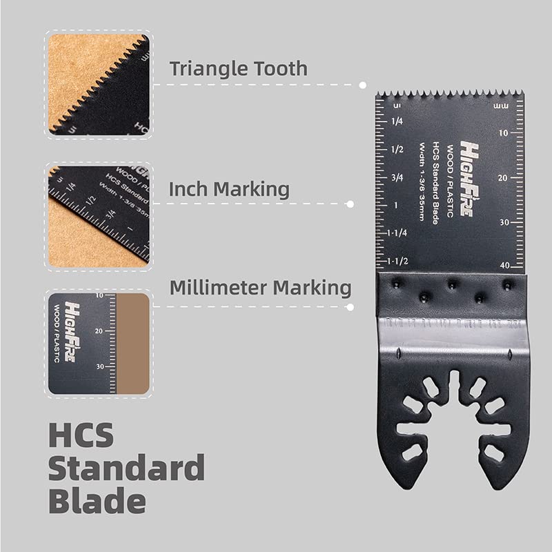 50 PCS 1-3/8 Inch & 50 PCS 1-3/4 Inch Oscillating Saw Blades - Universal Multi Tool Blades Kit with Quick Release for Wood, Metal & Drywall Cutting - Fits Dewalt, Bosch, Makita & More - Perfect for DIY Projects, Home Renovation & Construction Work