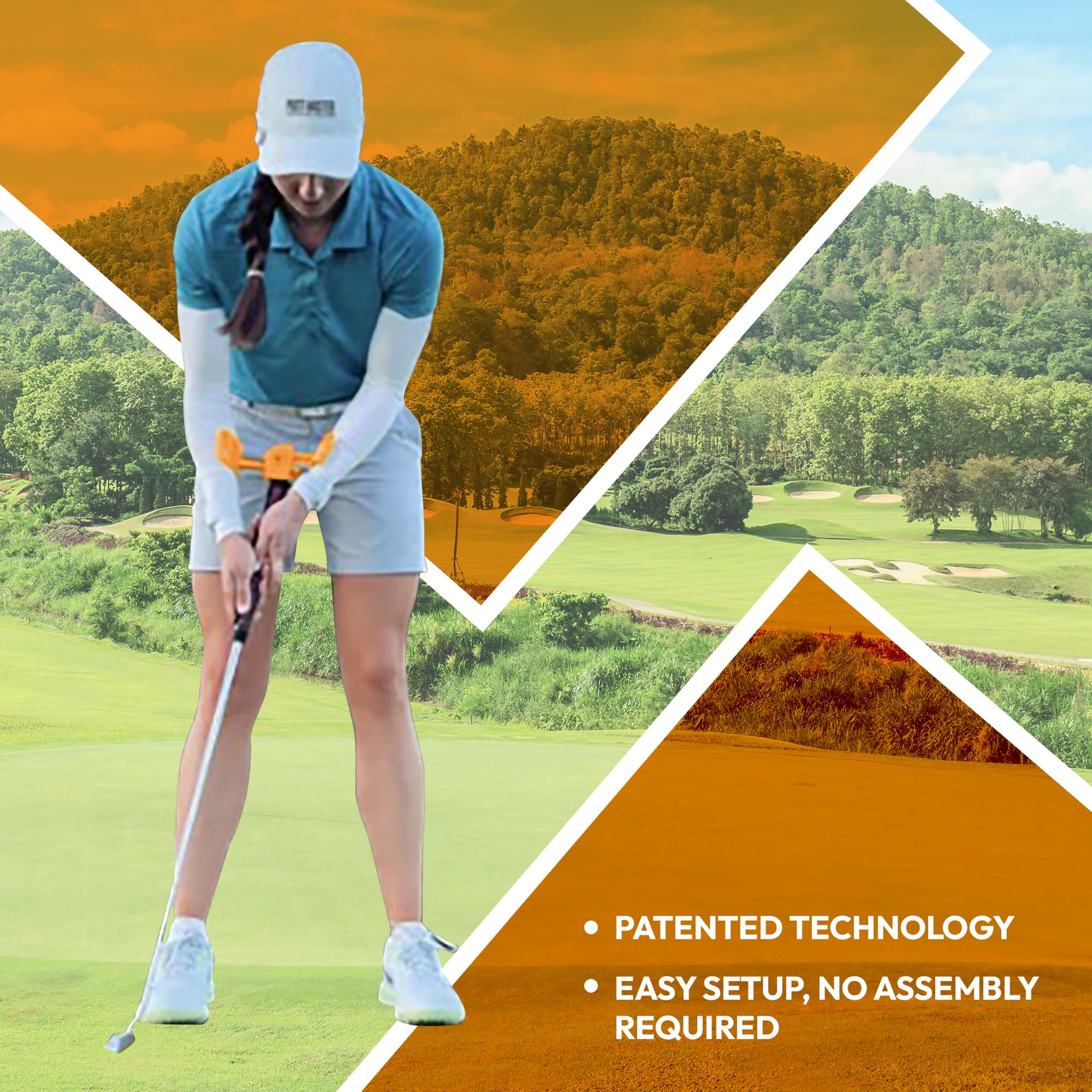 The Putt Master Golf Putting Aid Trainer – Patented Short Game Swing Training for Precision & Accuracy | Made in USA by Orange Whip Golf | Improve Putting Skills for Indoor & Outdoor Practice