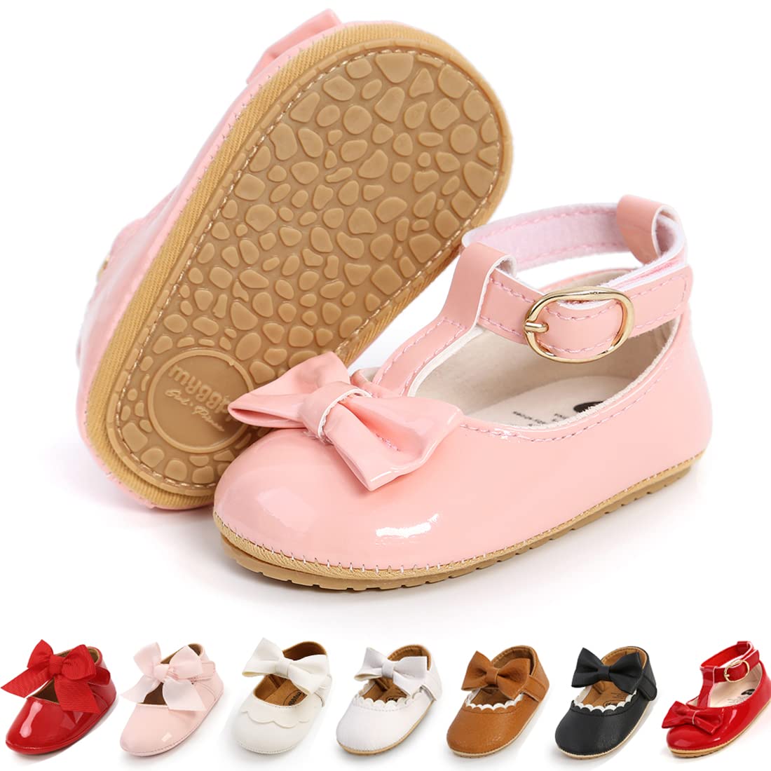 **Baby Girl Soft Sole Mary Jane Shoes - Infant Toddler Walking Flat Shoes for Prewalkers & Weddings - Crib Shoes for Special Occasions & Everyday Play**