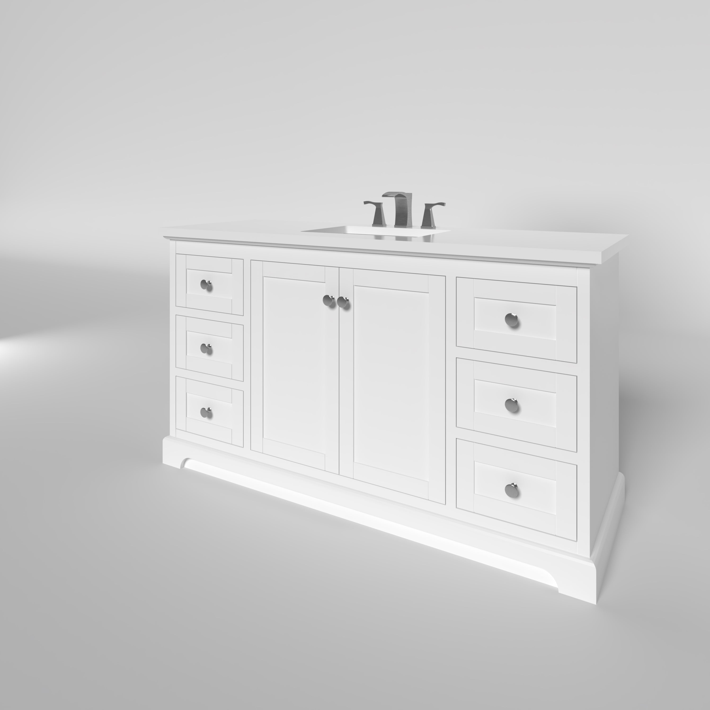 Marietta 59.5 Inch White Single Bathroom Vanity Cabinet Only - Perfect for Modern Bathroom Remodeling & Small Space Solutions