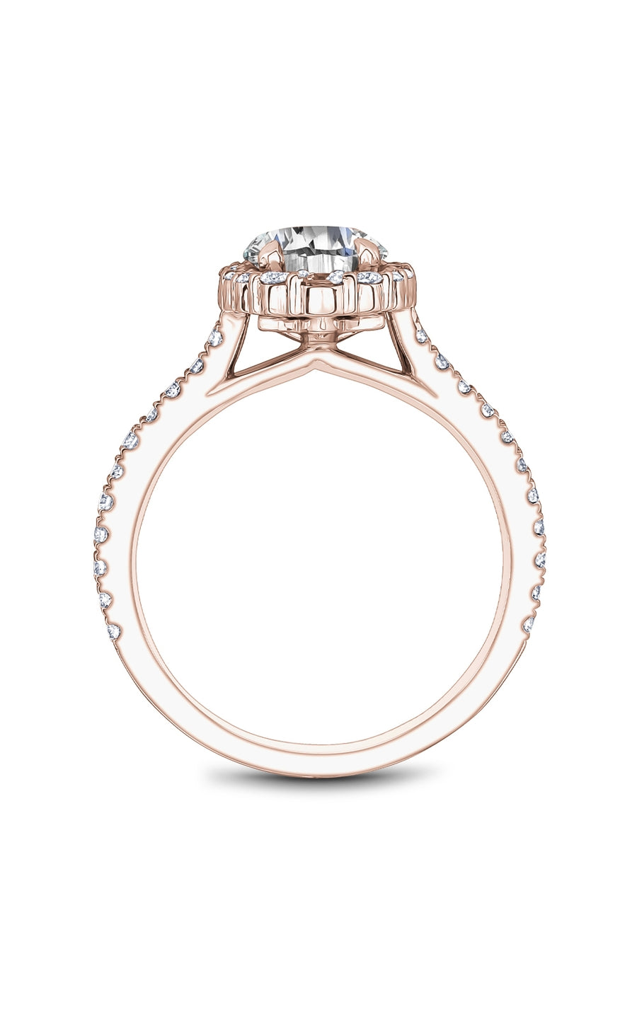 Noam Carver B521 01RA Diamond Engagement Ring for Women - 14K White Gold Bridal Wedding Band, Perfect for Proposals & Anniversary Gifts