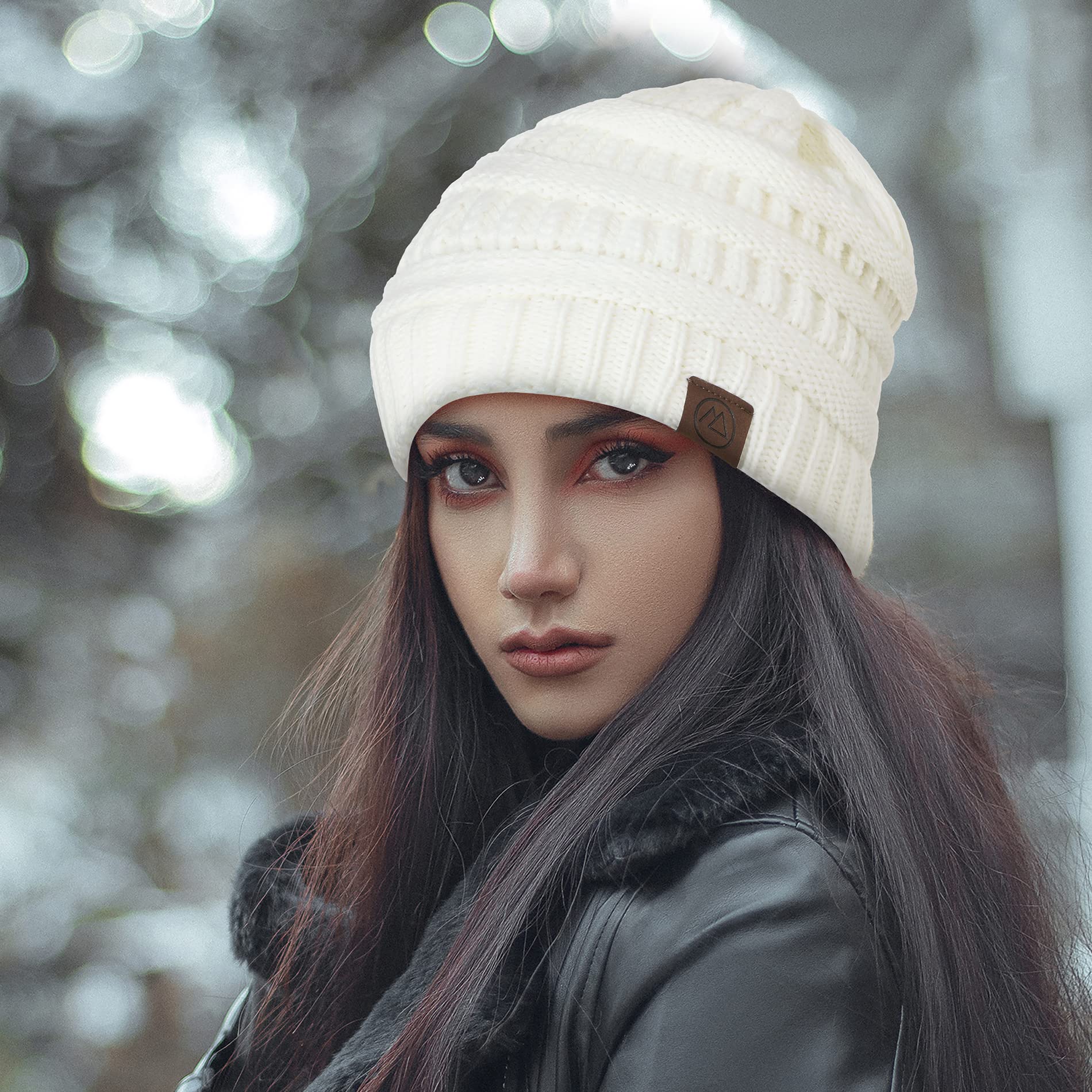 Women's Satin Lined Slouchy Beanie Hat - Soft Winter Skull Cap for Women & Men - Warm Sleep Cap for Cold Weather - American Fashion Trends