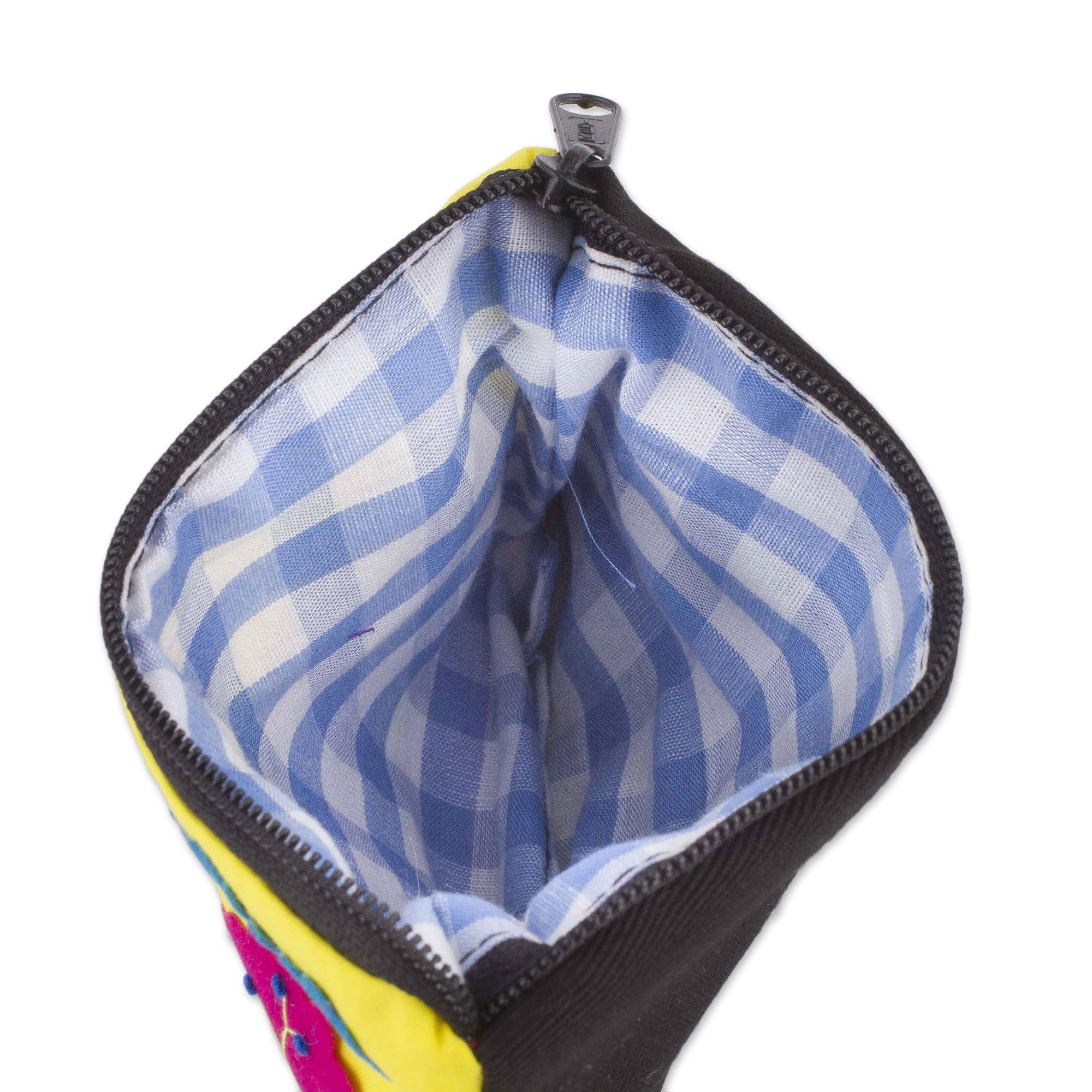 Handmade Peruvian Cotton Blend Coin Purse - Artisan Embroidered Multicolor Clutch Wallet (Andean Sunrise Design) | Perfect for Travel, Festivals & Gift Giving
