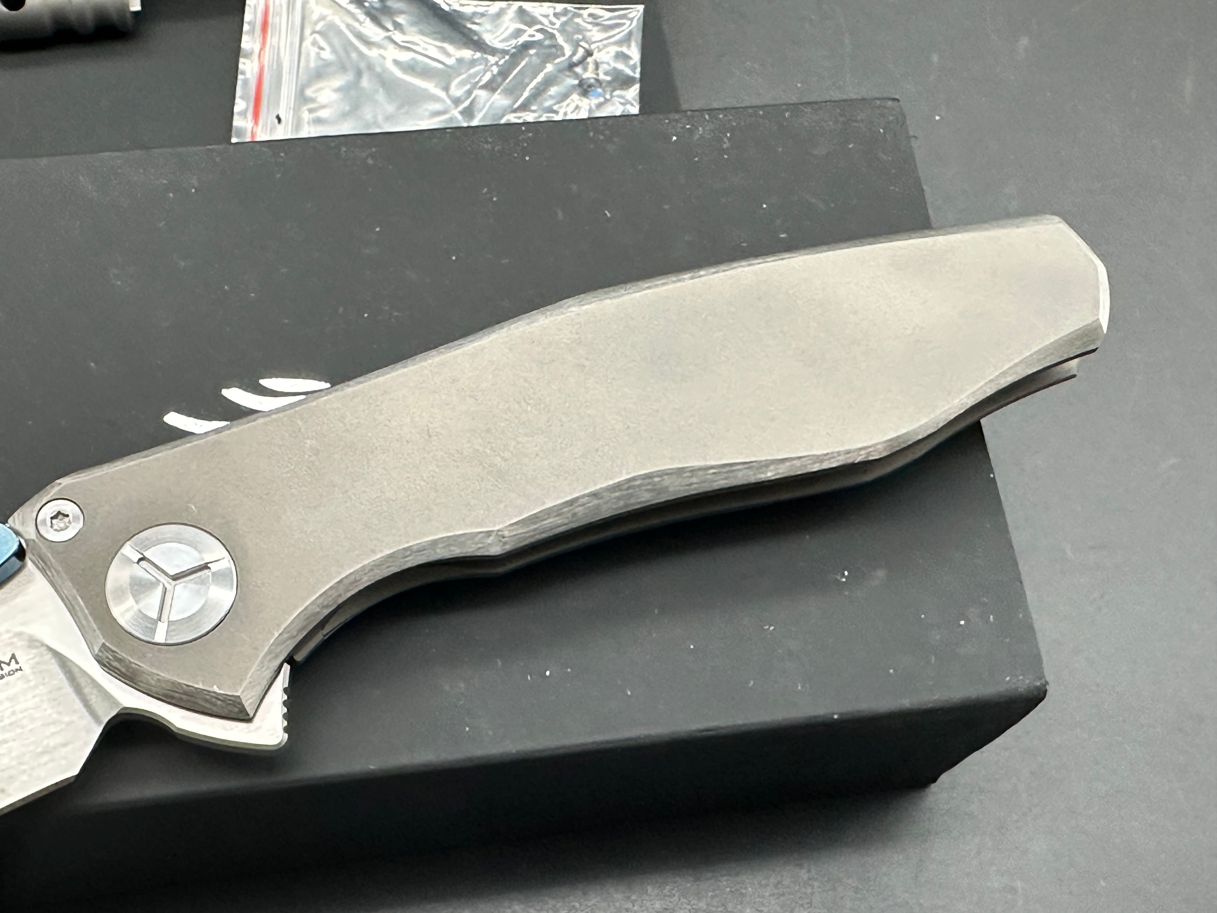 Kevin John Wing Integral Titanium Handle Folding Knife with M390 Blade - EDC, Outdoor, Camping & Survival Tool