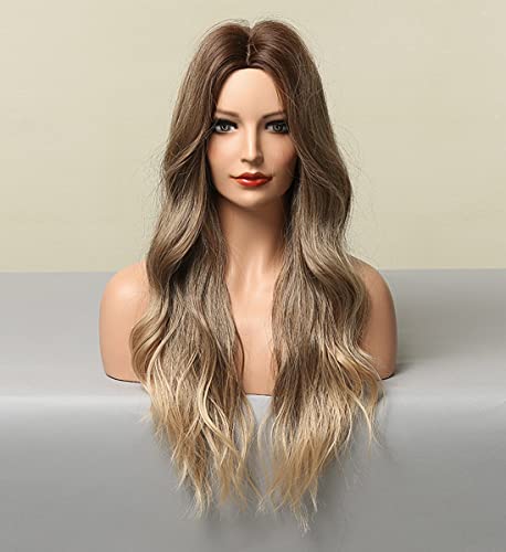 Wavy Silver Platinum Grey Mixed Synthetic Wig for Women - Perfect for Cosplay, Halloween, and Daily Fashion