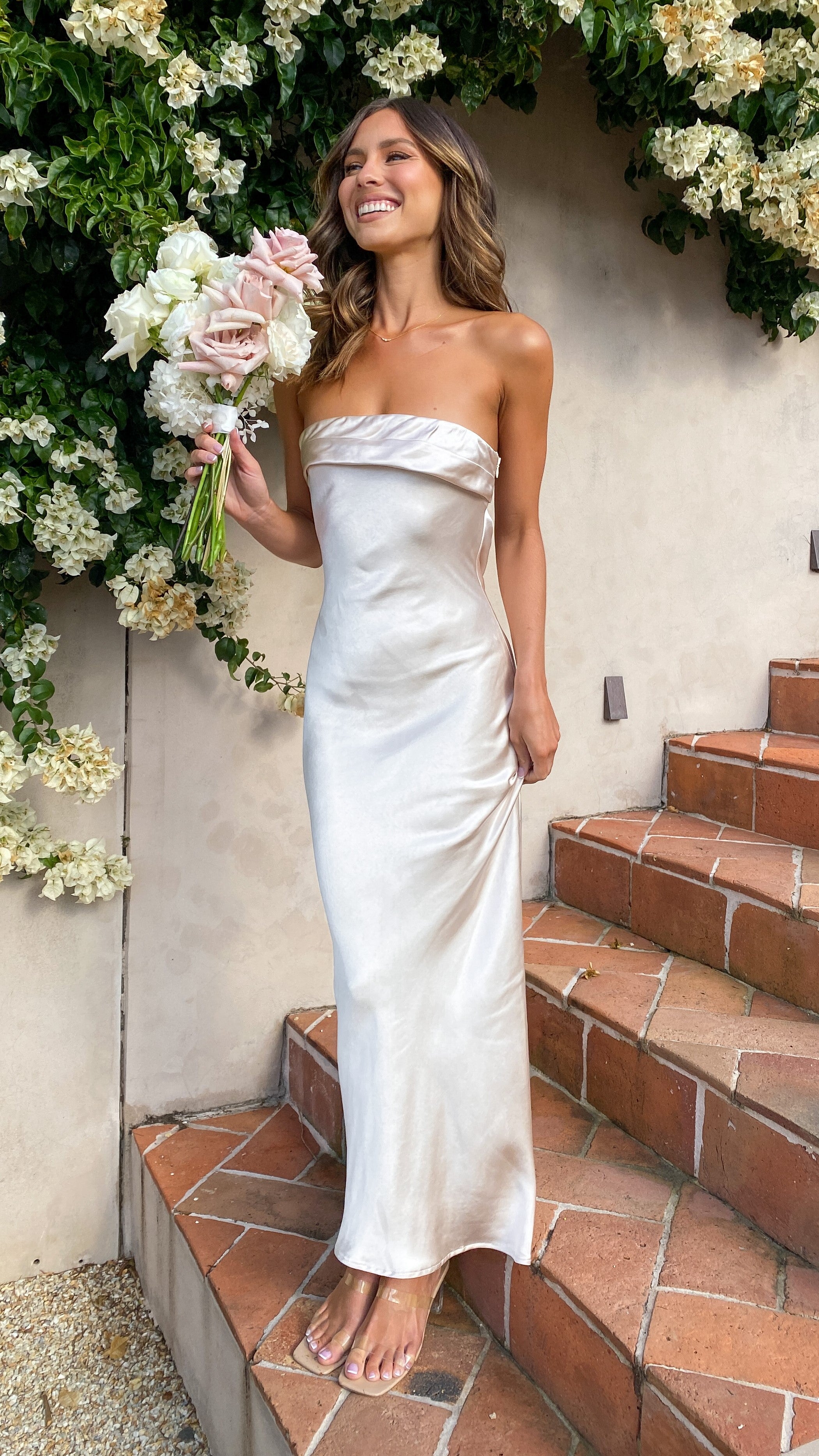 Elegant Gisele Maxi Dress in Champagne - Perfect for Weddings, Parties & Special Occasions
