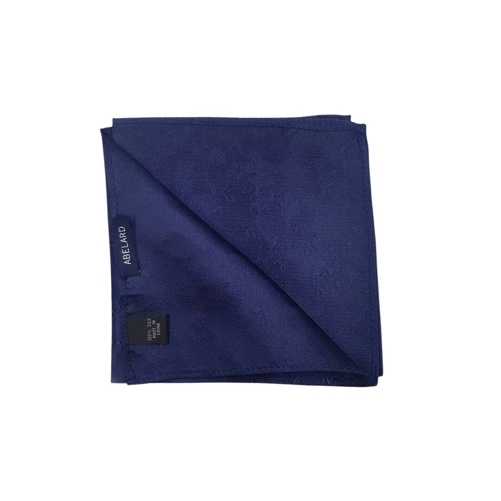 ABELARD Navy Paisley Pocket Square - Elegant Silk Accessory for Weddings, Business & Formal Events