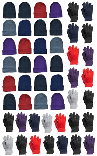 Adult Assorted Colors a - 12 Gloves 12 Hats