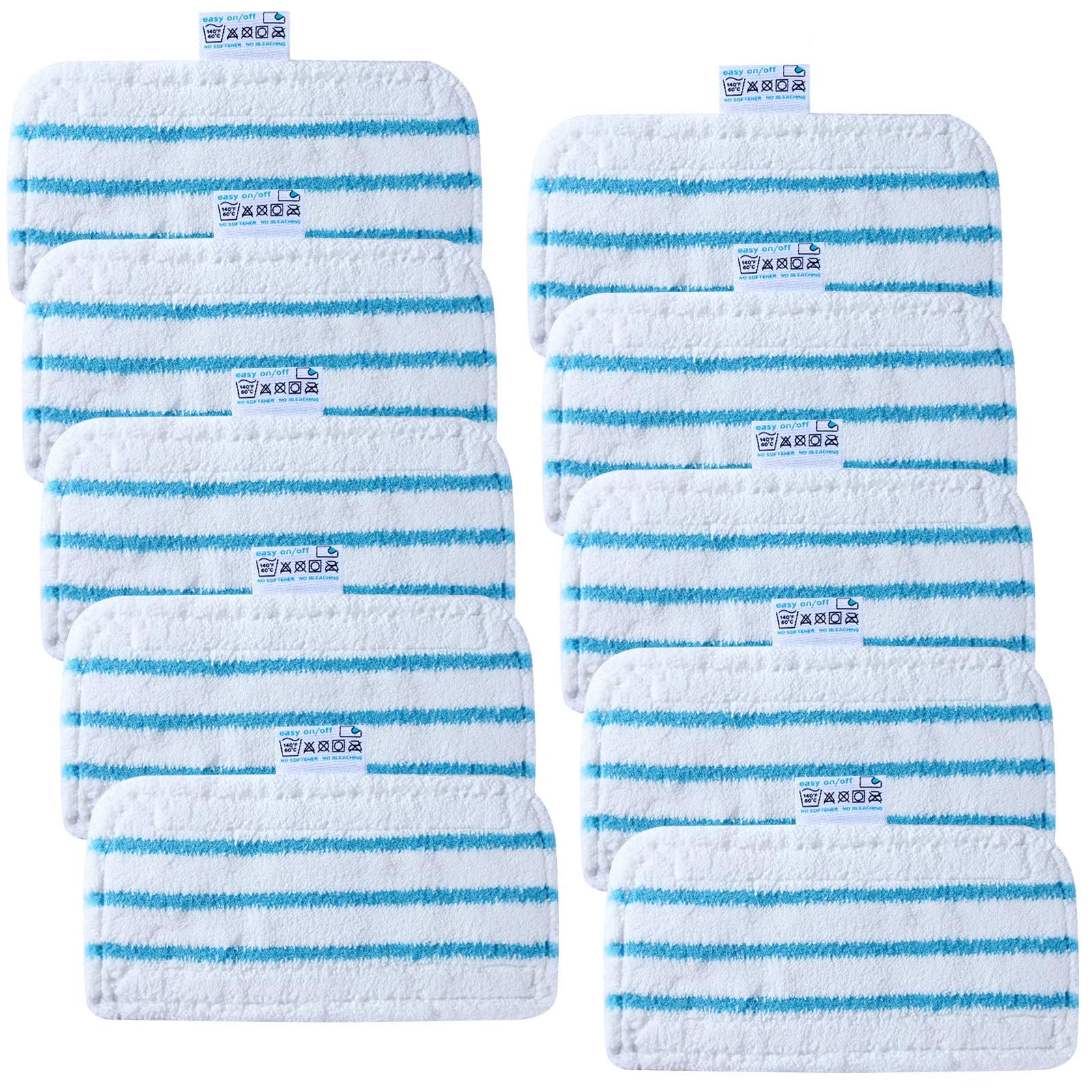 10-Pack Black Steam Mop Replacement Microfiber Cloths - Compatible with Shark FSMH1321JMD, FSM1616, FSM1500, FSM1600 Series | Heavy-Duty Cleaning Pads for Floors, Tile & Hardwood Surfaces