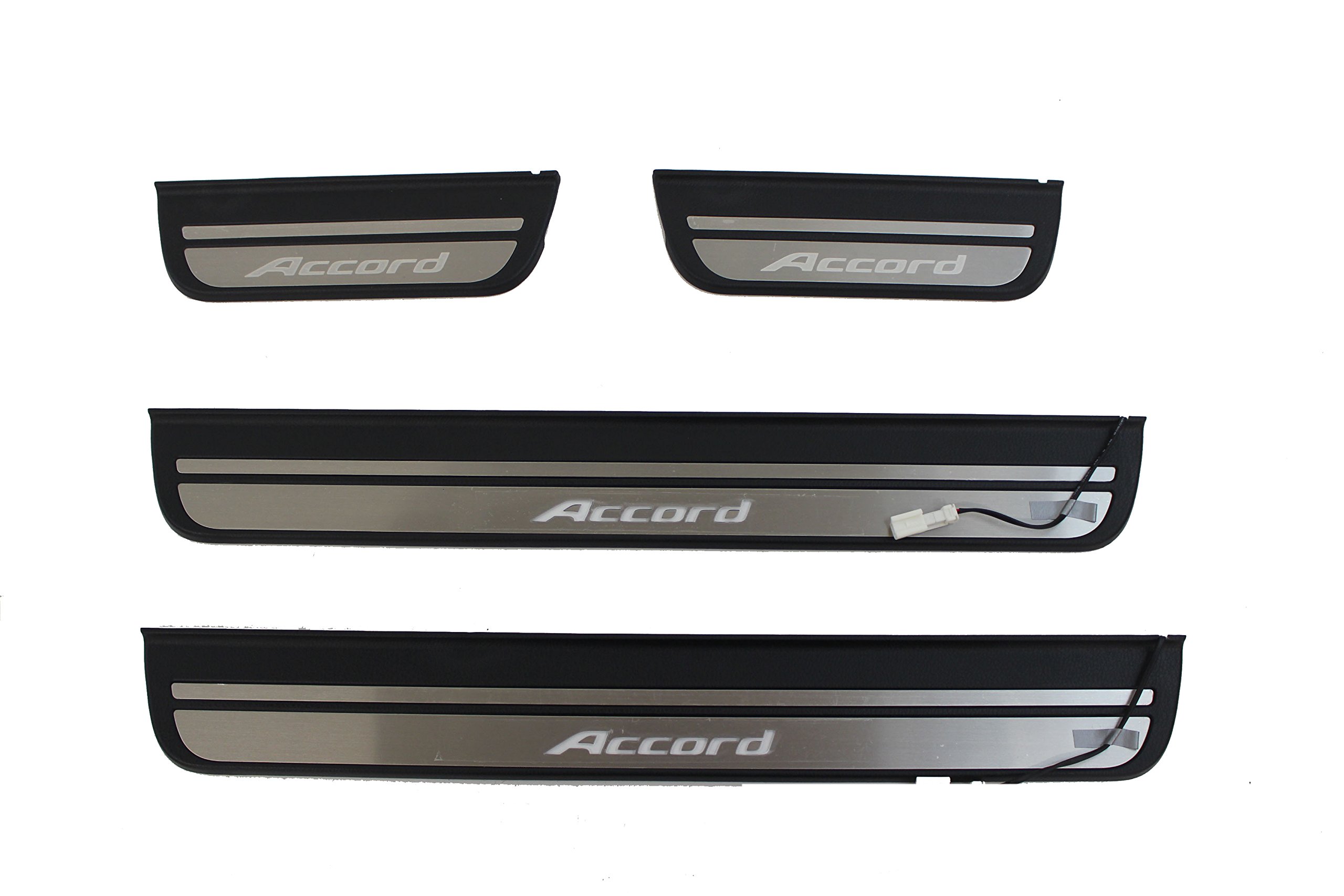 Honda Genuine 08E12-TA0-130A Graphite Black Illuminated Door Sill Trim for Accord - Premium Interior Upgrade for Night Driving & Luxury Style