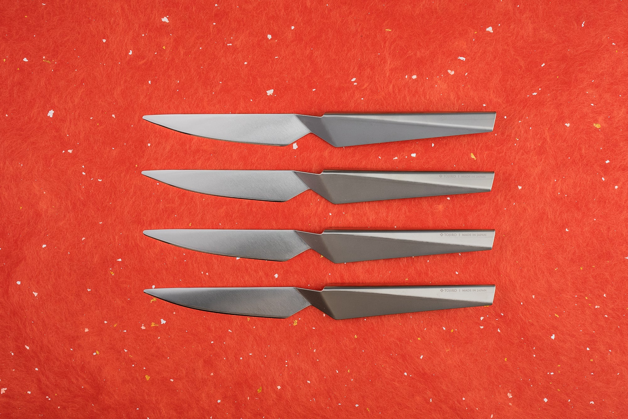 TOJIRO ORIGAMI Japanese Stainless Steel Steak Knife Set - 6-Piece Sharp Kitchen Cutlery for Steak, Meat & BBQ - Perfect for Home Dining, Restaurant Use & Outdoor Grilling