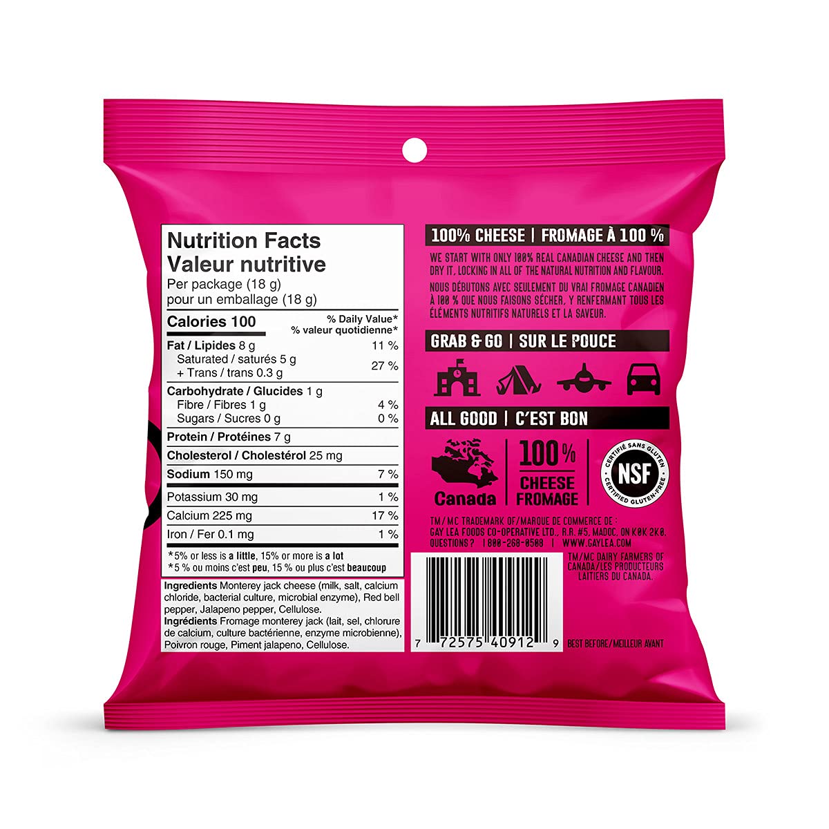 100% Canadian Puffed Cheese Snacks - Monterey Jack Flavor (12x18g Bags) | Gluten-Free, Keto-Friendly Cheese Crisps | Perfect for Parties, School Lunches & Low-Carb Snacking