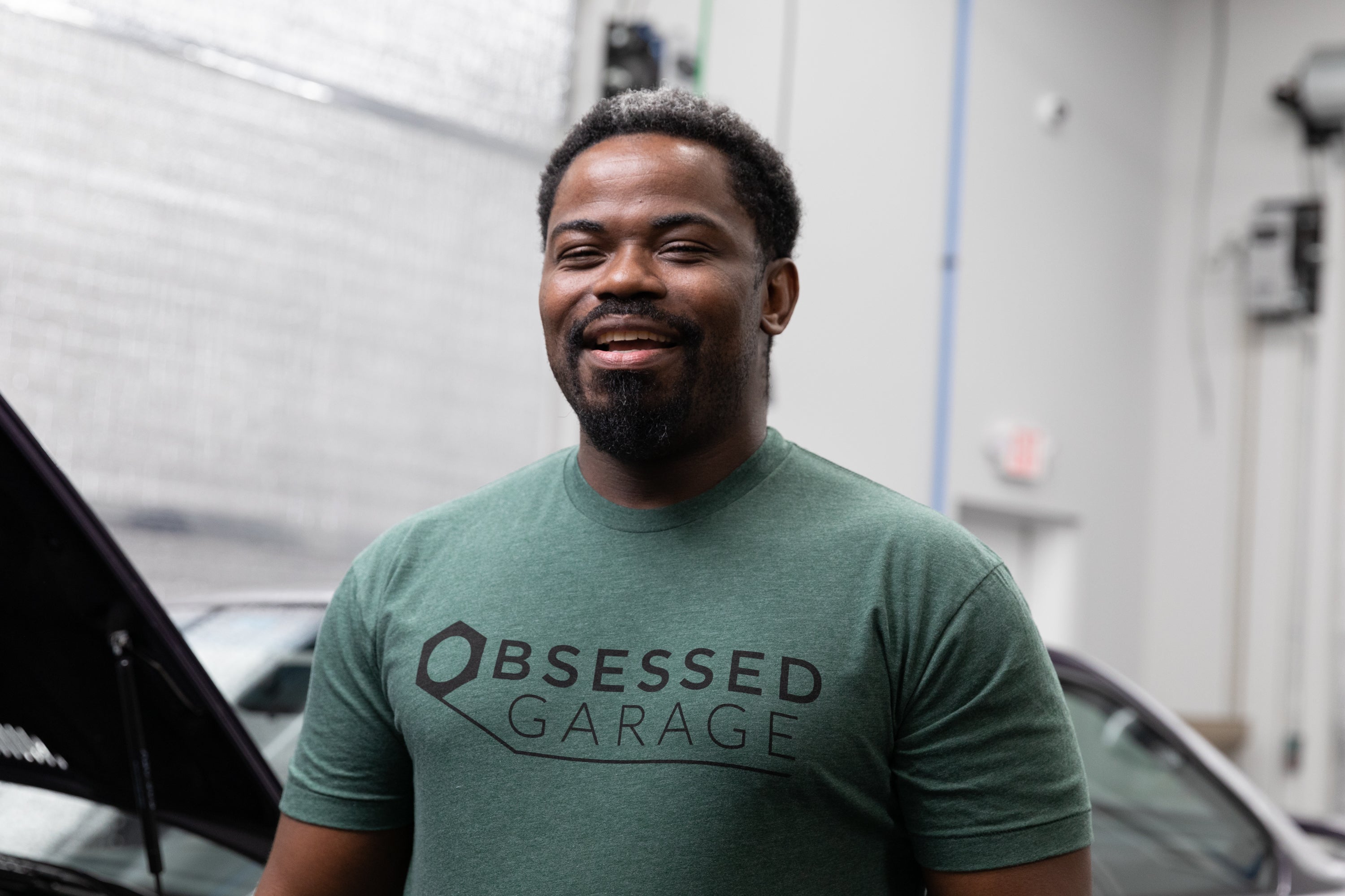 Obsessed Garage Logo T-Shirt - Premium Cotton Tee for Car Enthusiasts - Perfect for Car Shows, Meetups & Casual Wear