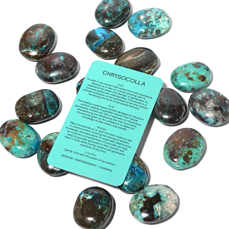 Chrysocolla Palm Stone - Natural Healing Crystal for Stress Relief & Meditation | Perfect for Reiki, Yoga & Spiritual Practices