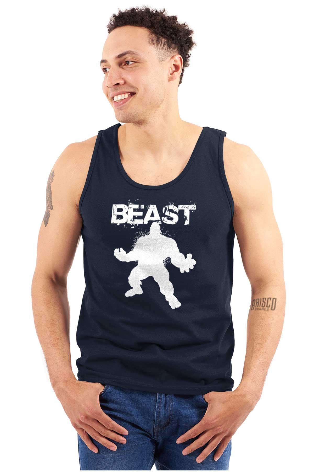 Brisco Brands Beast Gym Fitness Tank Top for Men - Sleeveless Workout Tee for Bodybuilding & Weightlifting | Perfect for Gym, CrossFit & Casual Wear