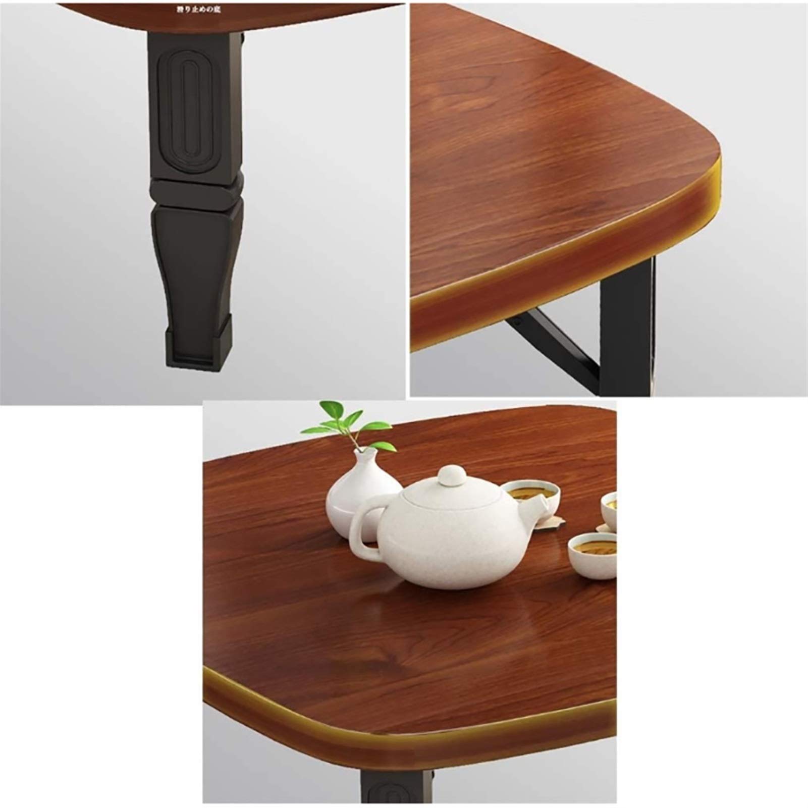 Foldable Square Dining Table - Japanese Low Tea Table, Study Desk for Small Spaces, Tatami Bedroom & Bay Window - 80x80×35cm, 7 Color Options (Ideal for Tea Ceremonies, Home Office & Compact Living)