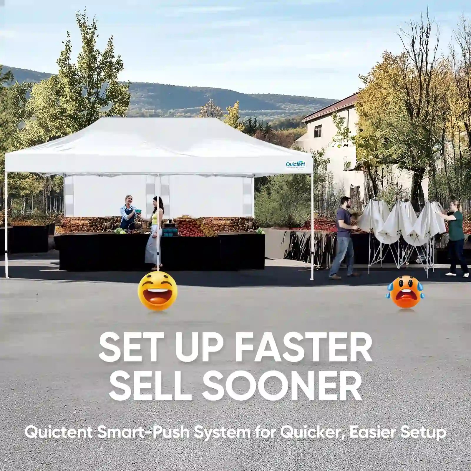 Heavy Duty Commercial Pop Up Canopy Tent - Waterproof Instant Shelter for Outdoor Events, Parties, Camping & Farmers Markets