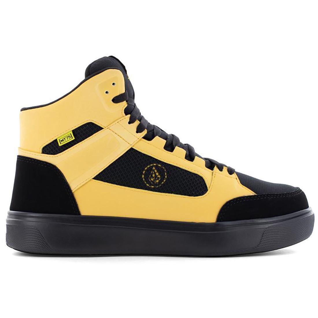 Evolve Composite Toe Met Guard High Top Work Boots for Men - Black/Yellow Safety Shoes - OSHA Compliant for Construction, Warehouse & Industrial Work