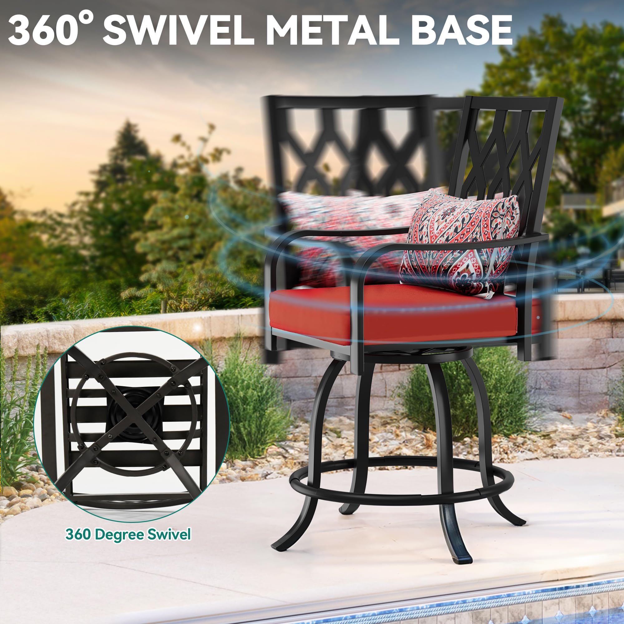 YITAHOME 5-Piece Outdoor Bar Height Dining Set - 32