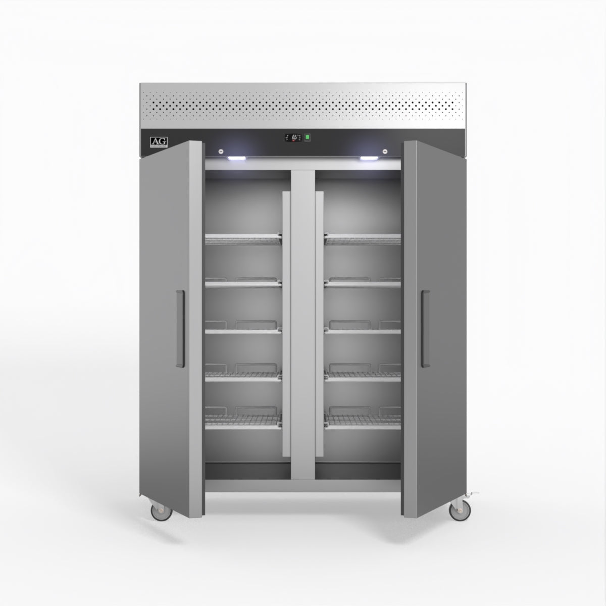 1300L Upright Double Door Stainless Steel Commercial Refrigerator - Perfect for Restaurants, Grocery Stores & Catering Businesses