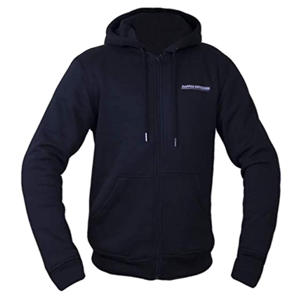 DFNDR Men's Full Zip Smart Armored Hoodie - Lightweight Summer Jacket for Outdoor Activities & Urban Safety Wear