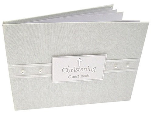 Elegant Christening Guest Book with Pearl Accents - Perfect for Baby Baptism, First Communion & Special Ceremonies